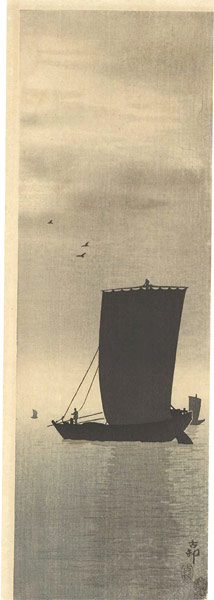 Ohara Koson(Shoson) “Boat with Sail”