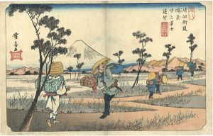 英泉「岐岨街道　鴻巣吹上富士遠望」