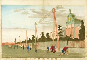 Kiyochika / Pictures of Famous Places in Tokyo / Mint at Tokiwa Bridge [東京名所図　常盤橋内紙幣寮之図]