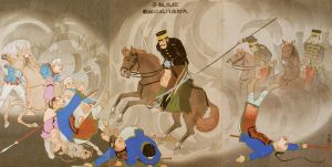 Kiyochika / Desperate Battle of Captain Asakawa at Tuchengzi [於土城子大尉淺川氏之苦戦]