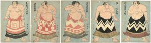 Kunitora / Sumo Wrestler : set of 5 [相撲絵]