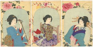 Kunichika / Three Beauties [美人姿見競]
