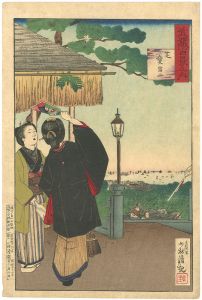 Kiyochika / One Hundred Views of Musashi / Atagoyama in Shiba [武蔵百景之内　芝愛宿山]