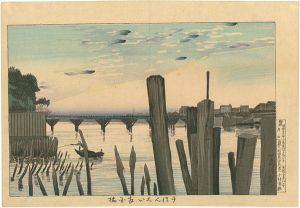 Kiyochika / Pictures of Famous Places in Tokyo / One Thousand Poles at Ryogoku Bridge [東京名所図　千ほんくい両国橋]