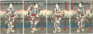 Toyokuni III / Five Iris Flowers in Full Bloom [花菖蒲五色全盛]