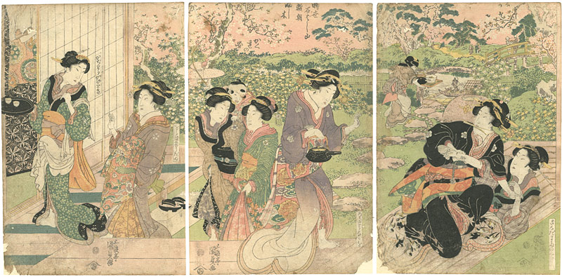 Kunisada “Beauties (Implying Yoritomo and Kagetoki at the Battle of Mt.Ishibashi)”