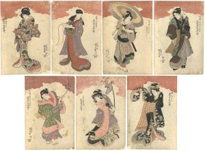Kunisada / Seven Roles of Iwai Hanshiro : set of 7 [岩井半四郎七役]