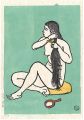 The woman who combs hair