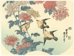 Kunisada / Chrysanthemum and Orioles【Reproduction】 [菊に黄鳥【復刻版】]