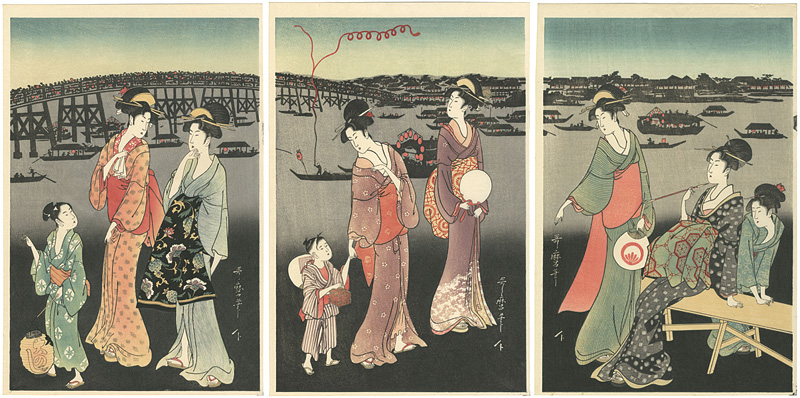 Utamaro “Fireworks at Ryogoku【Reproduction】”