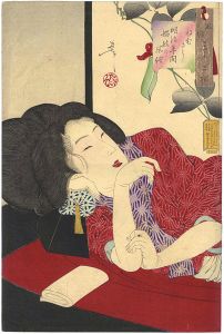 32 Aspects of Women / Looking Sleepy : The Appearance of a Courtesan of the Meiji Era