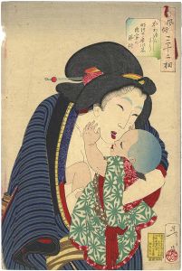 Yoshitoshi / 32 Aspects of Women / Looking Cute : The Appearance of a Housewife in the Tenth Year of  Meiji [風俗三十二相　かわゆらしさう　明治十年以来　内室の風俗]