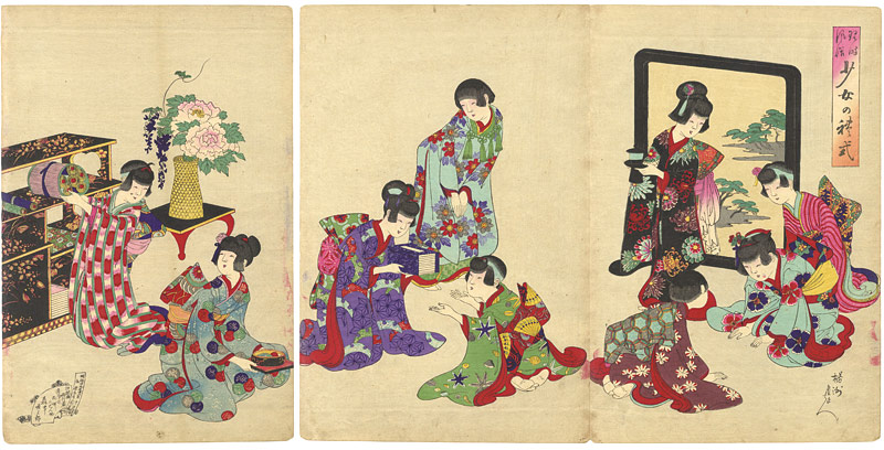 Chikanobu “Daily Life in Meiji / Manners and the Ceremonies for Girls	”
