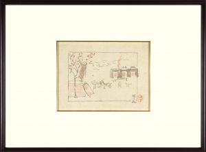 小川芋銭「自筆画稿　煤け花」
