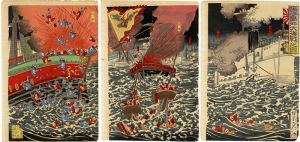 Nobukazu / Sino-Japanese War : Battle in the Sea off Kaiyo Island [海洋島沖大海戦之図]