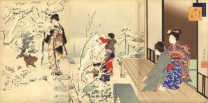 Shuntei / Beautiful Women for the 12 Months / The 12th Months - Snow Viewing [美人十二ヶ月　其十二　ゆき見]