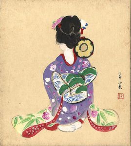 自筆色紙 舞妓