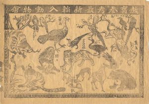 Unknown / Surimono : Imported Animals  [摺物　教育参考最新輸入動物会]