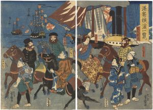 Yoshimori / A View of Yokohama Harbor / Steamship [港嵜横浜一覧　蒸気船之図]