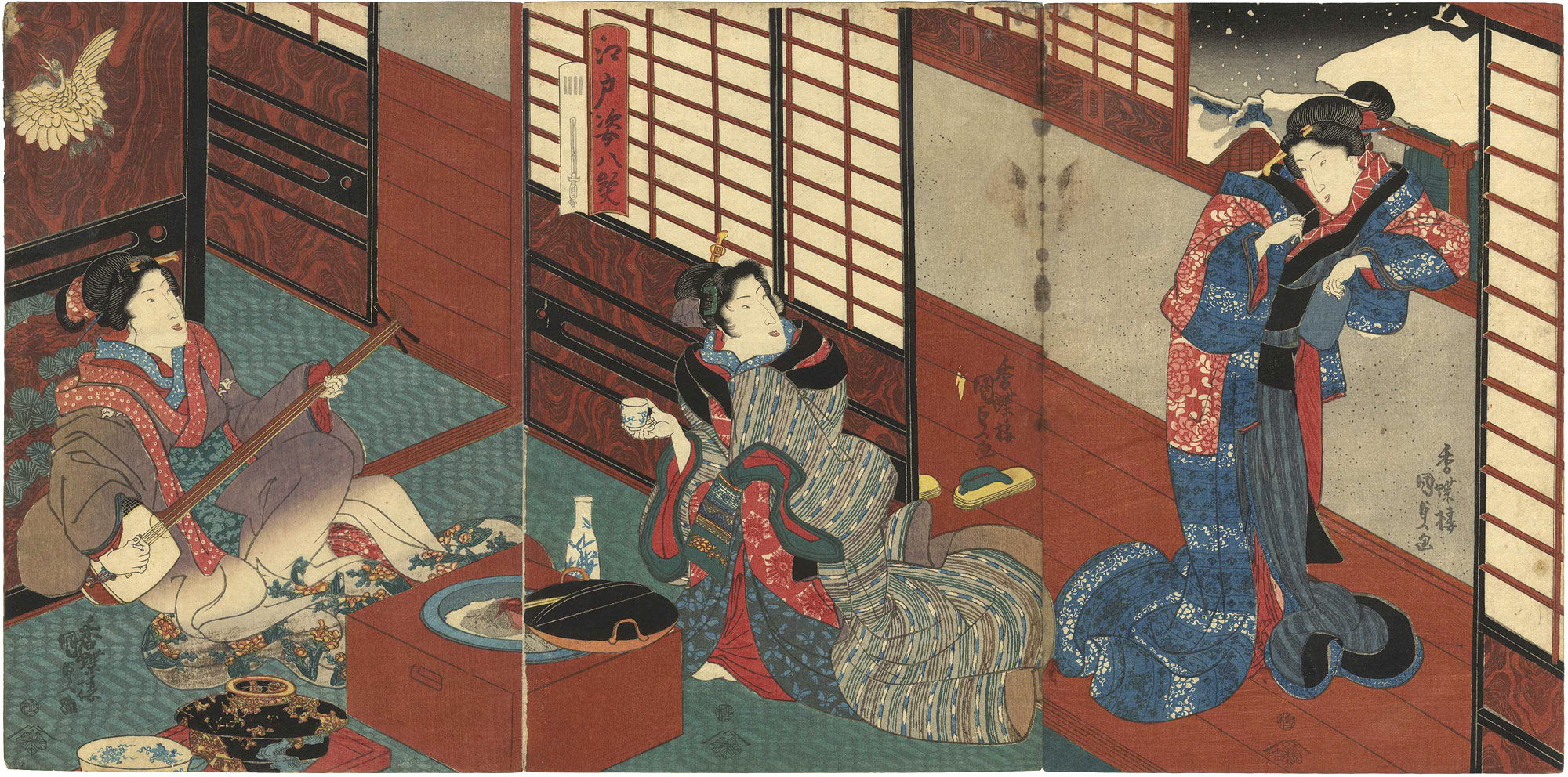 Kunisada I “Eight Views of Edo Figures”