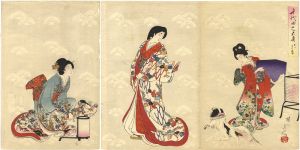 Chikanobu / Chiyoda Inner Palace /　Pet Dog [千代田之大奥　式日局の退出]
