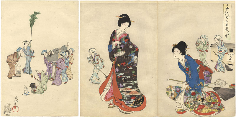 Chikanobu “Chiyoda Inner Palace /　Year-end Cleaning”
