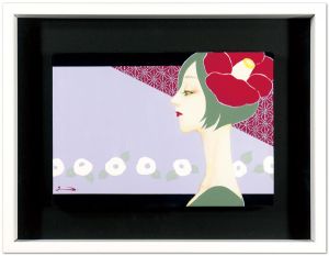 Monda Nana / 自筆画 紅白椿
