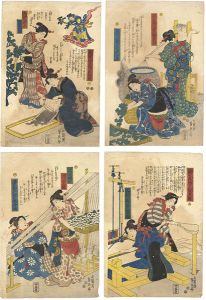 蚕織錦絵