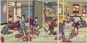 Ikuhide / Japanese Costumes in Eastern Brocade / Birth Ceremony of Receiving Visits from Other Families [東錦倭風俗　諸候方御誕生式]