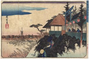 Hiroshige /  Famous Places of the Eastern Capital / East Slope at Kanda Myojin Shrine  [東都名所　神田明神東阪]