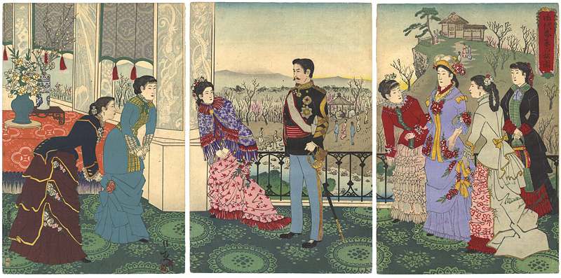 Kiyochika “Emperor Meiji and His Consort in the Plum Garden”