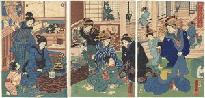 Kuniyoshi / 江戸の花源門之夕暮 [江戸の花源門之夕暮]
