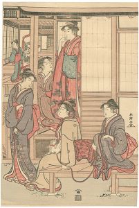 Group of Young Women on the Veranda of a Tea–house(right)【Reproduction】