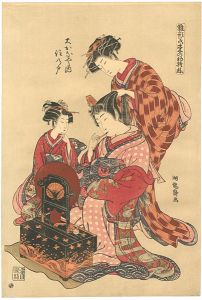 Koryusai / Models for Fashion: New Year Designs as Fresh as Young Leaves / The courtesan Suminoto of the Okana-ya【Reproduction】 [雛形若菜の初模様　大かなや内住乃戸【復刻版】]