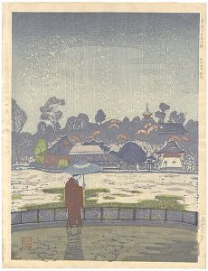 小泉癸巳男「昭和大東京百図絵　春雨の不忍池畔」
