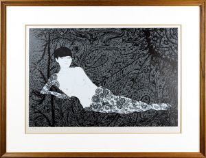 Kayama Matazo / Nude in Black-Rose Lace 1