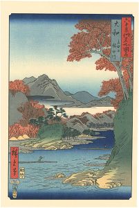 Hiroshige / Famous Views of the 60-odd Provinces / Yamato Province : Tatsuta Mountain and Tatsuta River 【Reproduction】 [六十余州名所図会　大和　立田山 龍田川 【復刻版】]