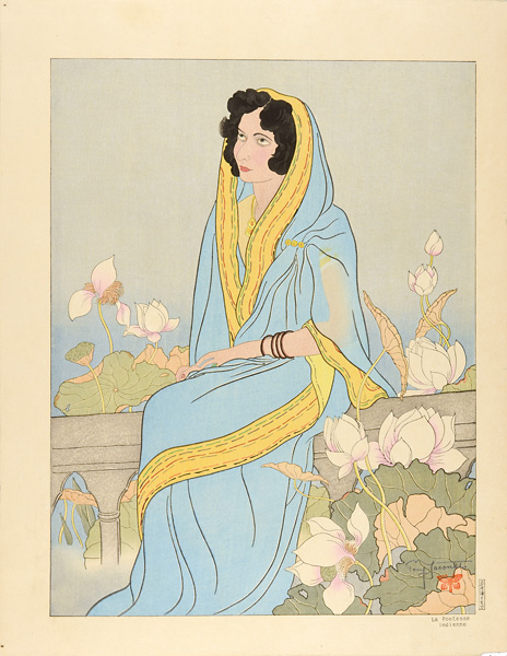 Paul Jacoulet	 “世界風俗版画集 うたよみ（印度の婦人） ”