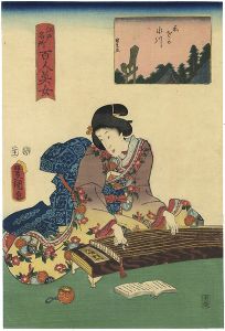 Toyokuni III, Kunihisa / Famous Places in Edo Compared with 100 Beauties / Akasaka no Hikawa [江戸名所百人美女　赤坂の氷川]