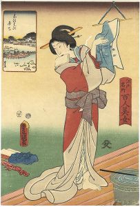 Toyokuni III, Kunihisa / Famous Places in Edo Compared with 100 Beauties / Shinobazu Benten [江戸名所百人美女　不忍弁天]