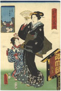 Toyokuni III, Kunihisa / Famous Places in Edo Compared with 100 Beauties / Ueno Toeizan [江戸名所百人美女　上野東叡山]