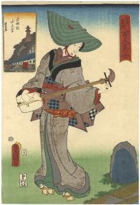 Toyokuni III, Kunihisa / Famous Places in Edo Compared with 100 Beauties / Akabane Suitengu [江戸名所百人美女　赤羽根水天宮]