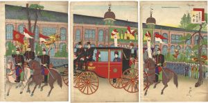 Chikanobu / Meeting of the Red Cross Society, The Empress Travels to Ueno Park [赤十字社総会　皇后陛下上野公園御幸]