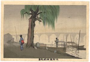 Kiyochika / Distant View of Ryogoku at Moto-Yanagi Bridge [元柳橋両国遠景]