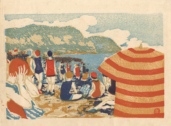 Onchi Koshiro “100 New Views of Japan / Yuigahama Beach”