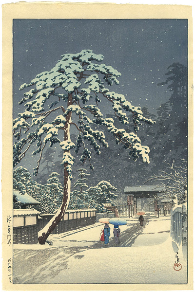 Kawase Hasui “Honmonji Temple in Snow”