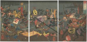 Yoshitora / Minamoto Yoshitomo's Night Attack on the Shirakawa Palace in the Hogen and Heiji War [保元平治合戦源義朝白河御殿夜討之図]