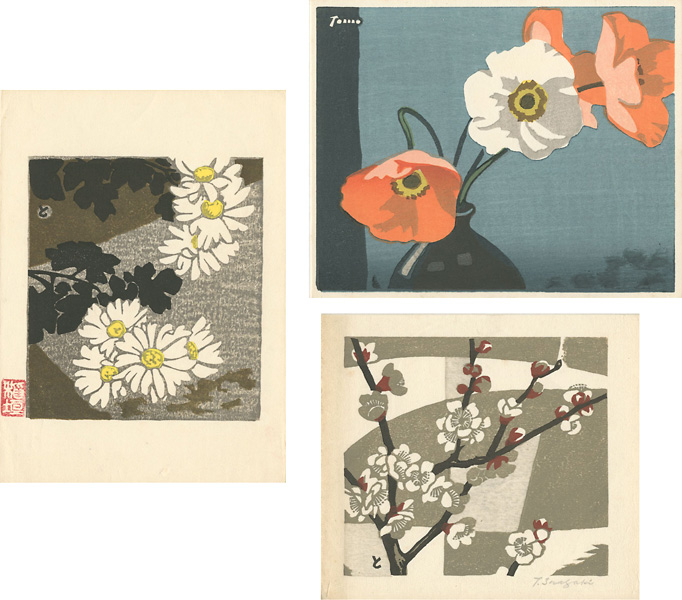 Inagaki Tomoo “Small Works :Flower (3 sheets)”