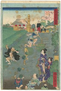 Ikkei / 36 Humorous Views of Tokyo / Kudanzaka Hill [東京名所三十六戯撰　九だん坂]