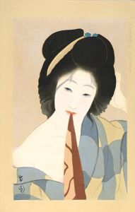 Shima Seien / New Ukiyo-e Style Beauties / July, After the Bath